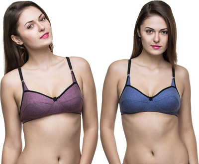 DreamBe 5Star Women Everyday Non Padded Bra(Purple, Blue)