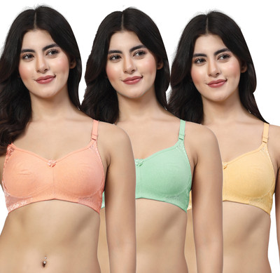 LILY inimad Women Bralette Non Padded Bra(Orange, Green, Yellow)