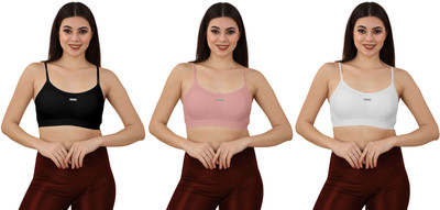 Shophousses Women's Cotton Full Comfortable Lightly Padded Pull On Bra For Everyday Wear Women Everyday Lightly Padded Bra(Black, Pink, White)