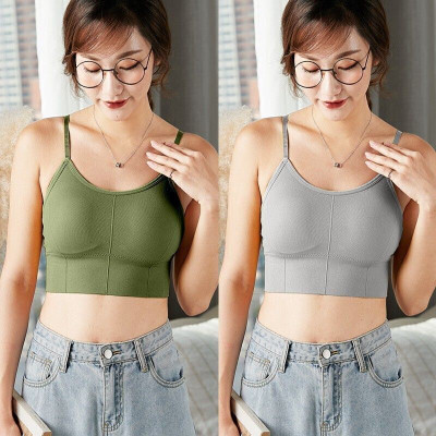 MAHEK CREATIVE Women Cami Bra Lightly Padded Bra(Green, Grey)