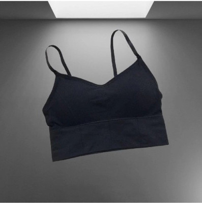 BRANKLY Women Cami Bra Lightly Padded Bra(Black)