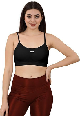 Jiyancreation Lightly Padded Sports Bra Women Sports Lightly Padded Bra(Black)
