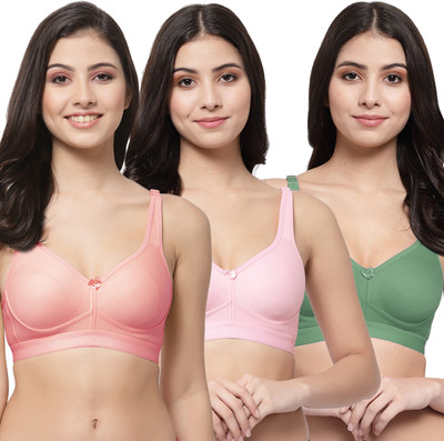 COLLEGE GIRL CG1215 Women Minimizer Lightly Padded Bra(Pink, Pink, Green)