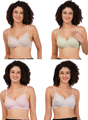 FigureFit RajniMino Women Everyday Non Padded Bra(Green, Brown, Pink, Grey)