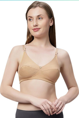 Zivaa Ziva Casual Non Padded Full Coveragen Wire Free Womens Bra for Girls Women Full Coverage Non Padded Bra(Beige)