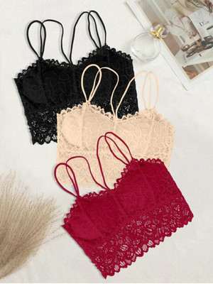 Unique Style Bralette Bra Women Bralette Lightly Padded Bra(Black, Beige, Maroon)
