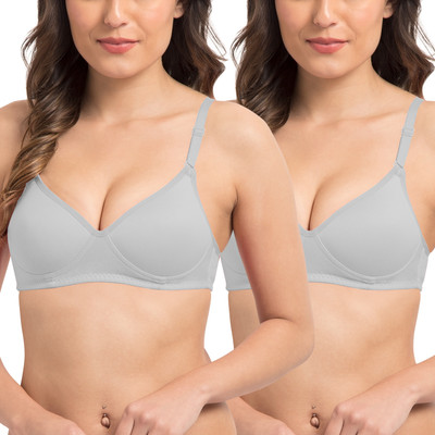 KOMLI Komli Seamless Medium Padded Full Coverage Cotton Rich Padded Bra Women T-Shirt Lightly Padded Bra(Grey)