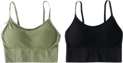 MAHEK CREATIVE Women Sports Lightly Padded Bra(Multicolor)