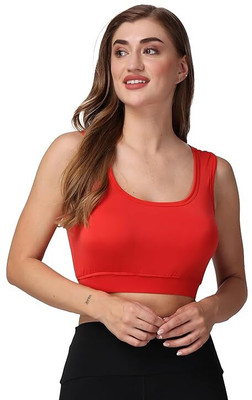 Totar Womens Compression Sports Bra, Racerback Sports Bra, Moisture-Wicking Women Sports Non Padded Bra(Red)