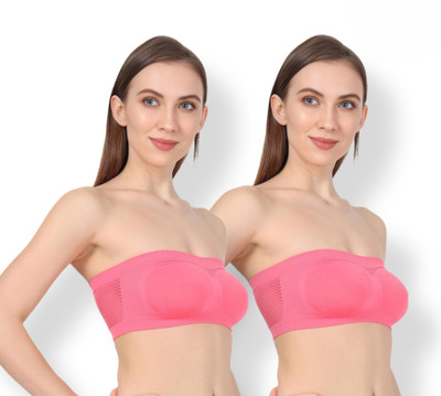 Maitri Pack of 2 Women's Tube Bra Women Everyday Non Padded Bra(Pink)