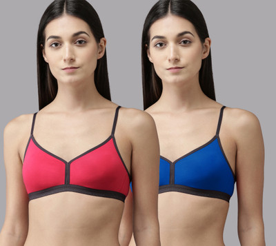 Cup's-In Veni Bra Women Everyday Non Padded Bra(Red, Blue)