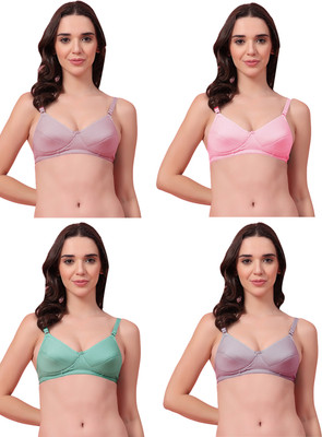 Shyam Sons FLAIR KLYN Foam Women Everyday Heavily Padded Bra(Purple, Pink, Green, Grey)