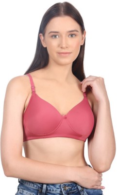 Vanila Seamlessly Detachable Strap & Lightly Padded Bra, Lycra Fabric, C.Rose, 30 Women Everyday Lightly Padded Bra(Pink)