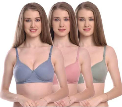 Sankhu Women Push-up Non Padded Bra(Blue, Pink, Green)