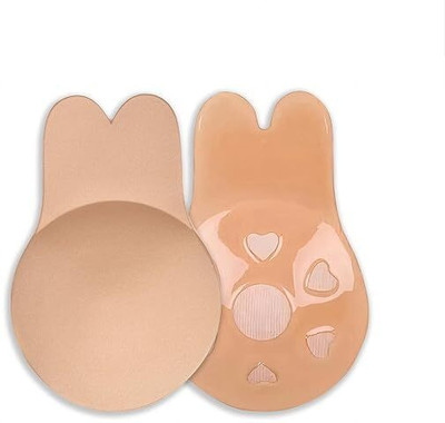 CYPAT Reusable Self Adhesive Backless, Invisible Sticky Push up Silicone Bra for Women Women Push-up Heavily Padded Bra(Beige)