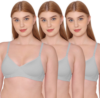 KOMLI Women Bralette Lightly Padded Bra(Grey)