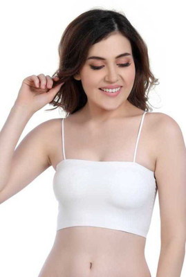 BACIONE Women Bandeau/Tube Lightly Padded Bra(White)