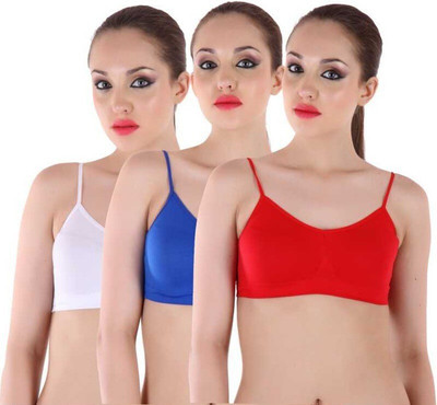 Brafee Women Sports Non Padded Bra(Red, White, Blue)