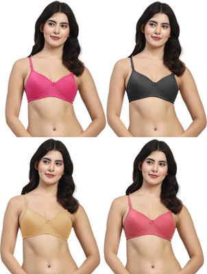 LILY mfruomalg Women T-Shirt Lightly Padded Bra(Multicolor)
