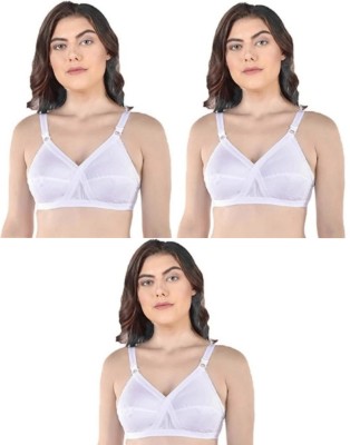 PIYURZ Pack of 3 nonpaded bra combo Women Everyday Non Padded Bra(White)