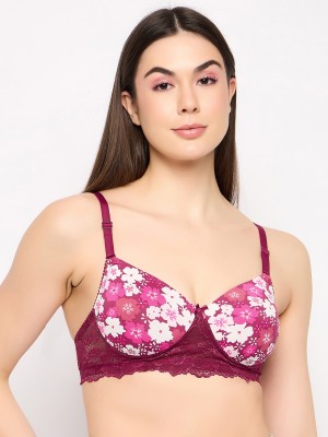 Clovia Women T-Shirt Lightly Padded Bra(Maroon)