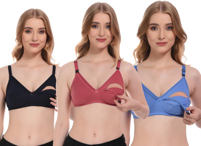 SuTJena Full Coverage Bra with All Day Comfort (Pack of 3) Mutlicolour Women Full Coverage Non Padded Bra(Multicolor)
