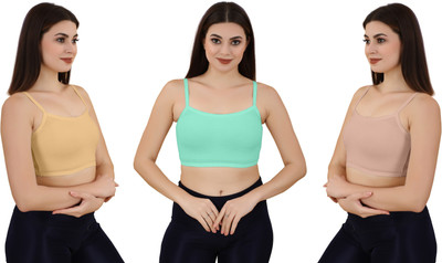 Guru Krupa Traders Women's Cotton Lycra Free Size Non Padded Pull On Sport Bra Women Sports Non Padded Bra(Multicolor)