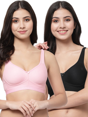 COLLEGE GIRL FullOn CG1215 T Shirt Plus Size Women Minimizer Lightly Padded Bra(Pink, Black)