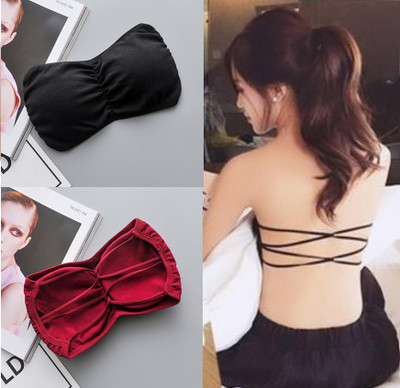 PreetyMore Women And Girls Full Coverage Lace Pack Of 2 Women Bandeau/Tube Lightly Padded Bra(Black, Maroon)