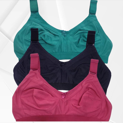 Funahme Bra Women Full Coverage Non Padded Bra(Multicolor)