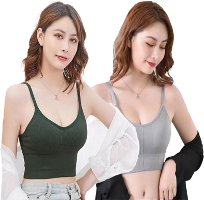 BRAAFEE Pack of 2 Women Padded sports Bra Women Sports Lightly Padded Bra(Multicolor)