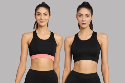 BEING RUNNER Women Sports Non Padded Bra(Black)