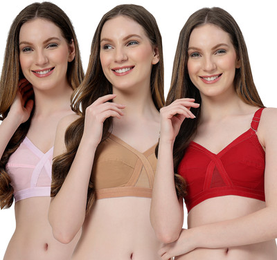LILY C8811 Women Minimizer Non Padded Bra(Pink, Brown, Maroon)