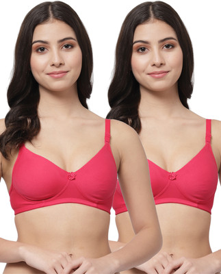 COLLEGE GIRL Detachable Strap Women T-Shirt Lightly Padded Bra(Pink)