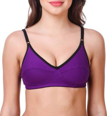 Chic Hook Padded foam cotton blend fabric fancy everyday bra Women Everyday Lightly Padded Bra(Purple)