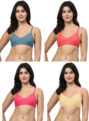 LILY anpas Women Everyday Non Padded Bra(Blue, Red, Pink, Beige)