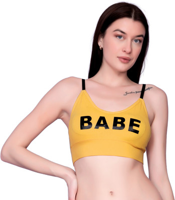 DealSeven fashion Women Sports Lightly Padded Bra(Yellow)