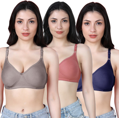 Shyam Sons FLAIR Emily Women T-Shirt Non Padded Bra(Brown, Maroon, Dark Blue)