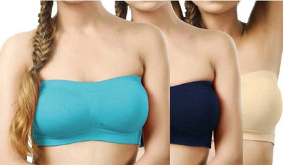 Blue fashion Women Tube Non Padded Bra Women Bandeau/Tube Non Padded Bra(Multicolor)