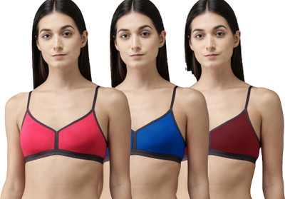 samvar A-Veni Bra Women T-Shirt Non Padded Bra(Red, Blue, Maroon)