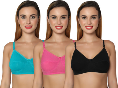 KEEVAH Sumanbra Women Everyday Non Padded Bra(Light Blue, Pink, Black)