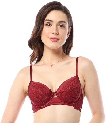 Amante Women Balconette Lightly Padded Bra(Maroon)