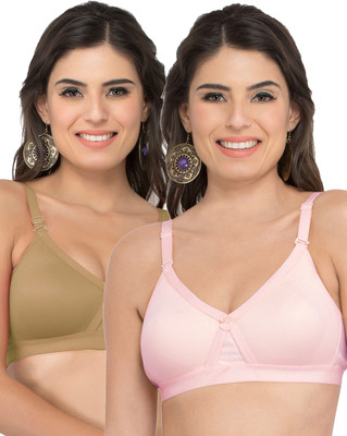 COLLEGE GIRL CG1304 Women Minimizer Lightly Padded Bra(Brown, Pink)