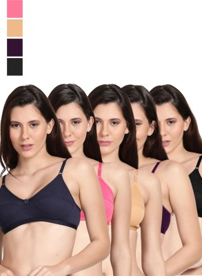 Shyle Women Everyday Non Padded Bra(Black, Pink, Beige, Purple, Dark Blue)