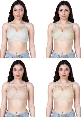 Shyam Sons FLAIR Dipali Women Minimizer Non Padded Bra(White, Yellow, Brown, Orange)
