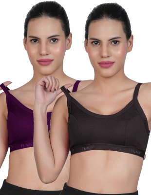 Shyam Sons FLAIR Lovely Women Full Coverage Non Padded Bra(Purple, Black)