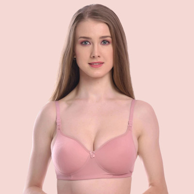 ellevia Seamless Molded Women Everyday Lightly Padded Bra(Pink)