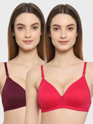 Floret Medium Coverage Narrow Back T-Shirt Bra Women T-Shirt Non Padded Bra(Pink, Purple)