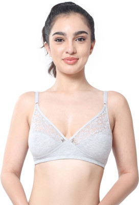 Envie 1091 Lace Cut Seam Bra Women Everyday Non Padded Bra(Grey)