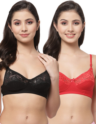 Docare Women Everyday Non Padded Bra(Black, Red)